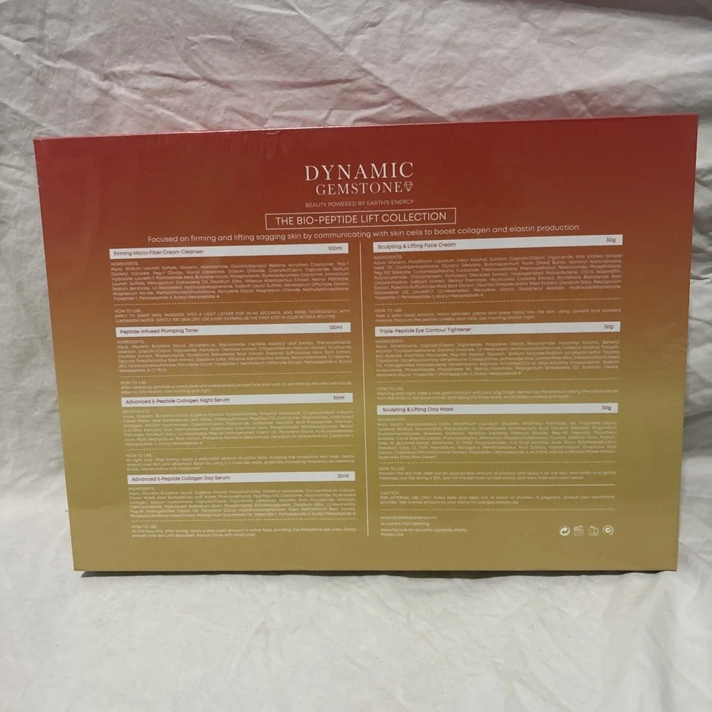 Dynamic gemstone bio- peptide firming & lift  skin care By Earths Energy Collect